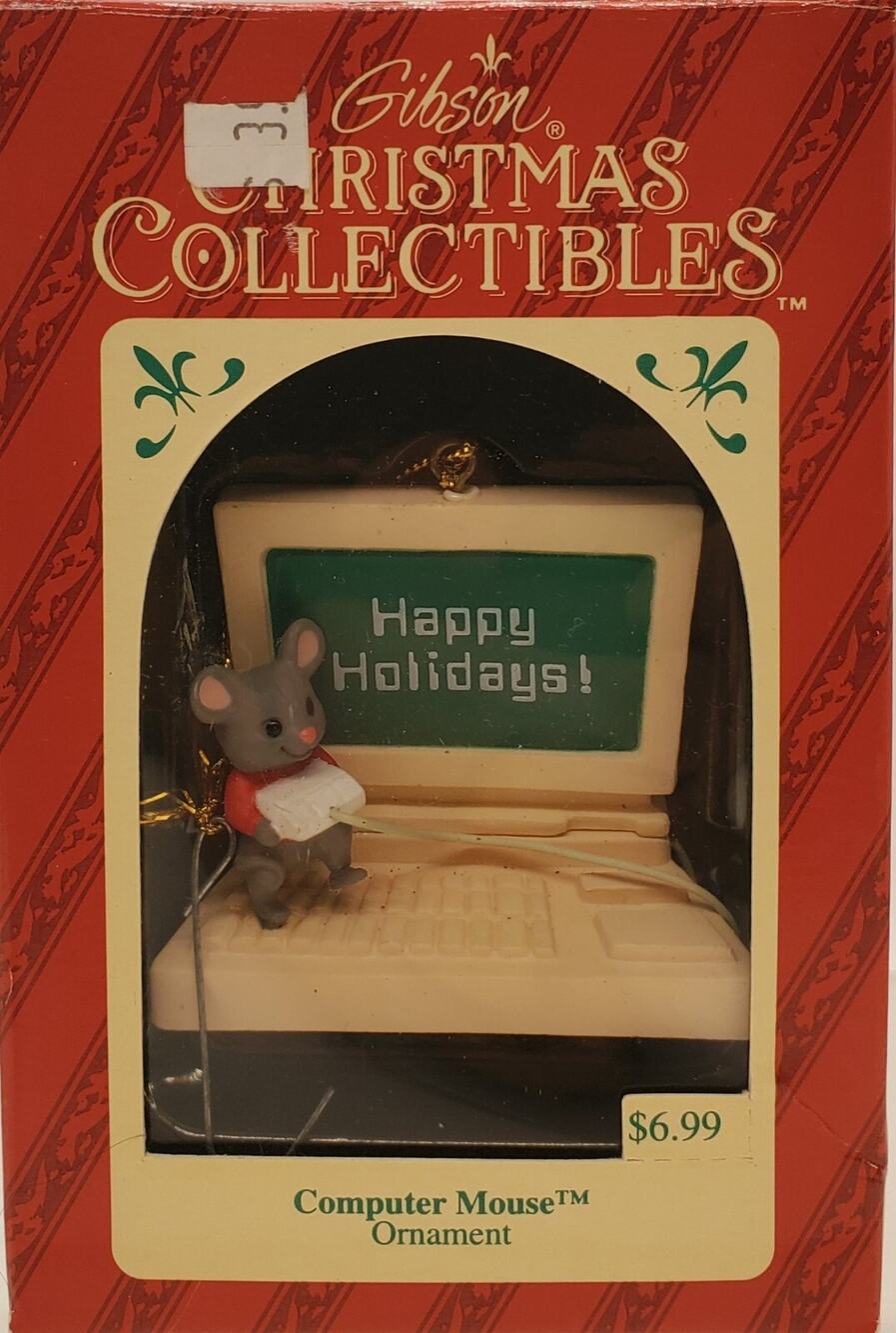 Vintage Ornament 1994 Gibson "Computer Mouse" Ornament Christmas Collectibles